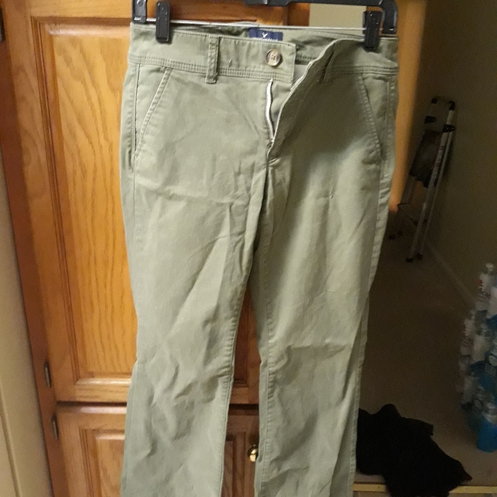 AEO dark green 4Long kick boot pants